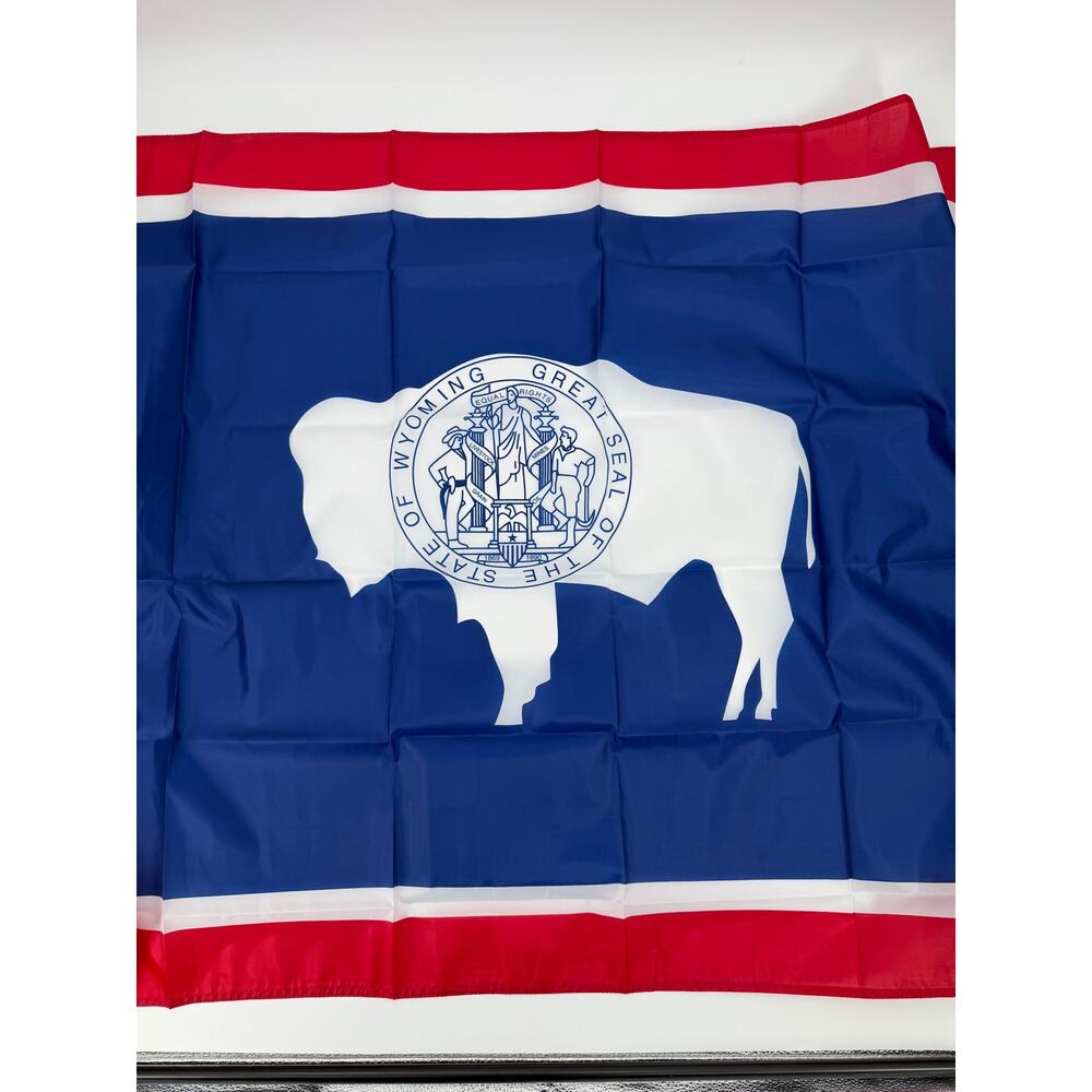Wyoming State Flag 3×5 Ft Banner Great Seal Outdoor Indoor Decor - Picture 2 of 2